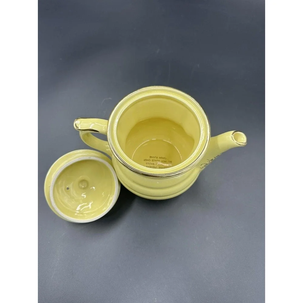 Vintage Enterprise Aluminum Co. Yellow/Gold Floral -Drip-O-Lator Coffee Pot MINT